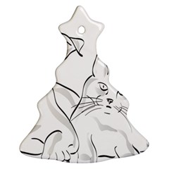 Dog Cat Domestic Animal Silhouette Christmas Tree Ornament (Two Sides)