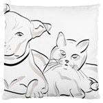 Dog Cat Domestic Animal Silhouette Large Cushion Case (One Side) Front