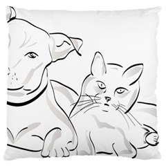 Dog Cat Domestic Animal Silhouette Large Cushion Case (Two Sides)