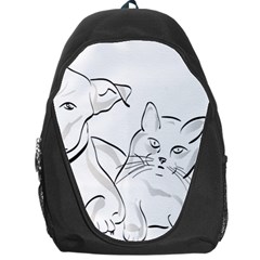 Dog Cat Domestic Animal Silhouette Backpack Bag