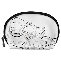 Dog Cat Domestic Animal Silhouette Accessory Pouch (Large)