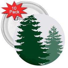 Pine Trees Spruce Tree 3  Buttons (10 pack) 