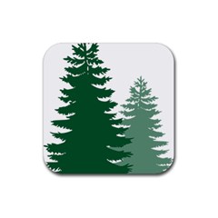 Pine Trees Spruce Tree Rubber Coaster (Square)