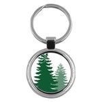 Pine Trees Spruce Tree Key Chain (Round) Front