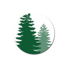 Pine Trees Spruce Tree Magnet 3  (round) by Modalart