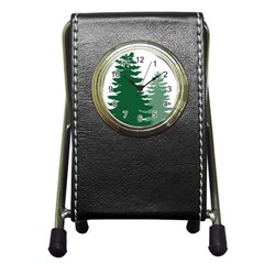 Pine Trees Spruce Tree Pen Holder Desk Clock