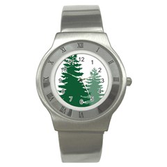 Pine Trees Spruce Tree Stainless Steel Watch