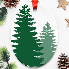 Pine Trees Spruce Tree Oval Ornament (two Sides) by Modalart