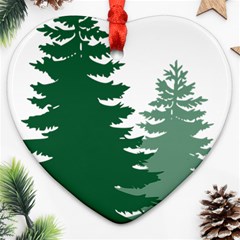 Pine Trees Spruce Tree Heart Ornament (Two Sides)