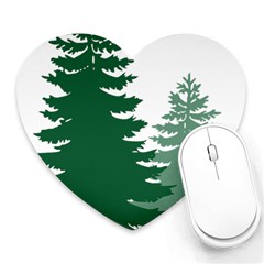 Pine Trees Spruce Tree Heart Mousepad