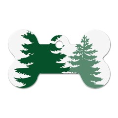 Pine Trees Spruce Tree Dog Tag Bone (Two Sides)