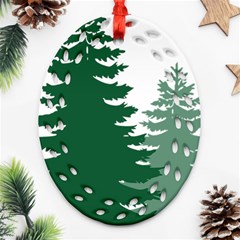 Pine Trees Spruce Tree Ornament (Oval Filigree)