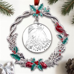 Eagle Birds Of Prey Raptor Metal X mas Wreath Holly Leaf Ornament by Modalart