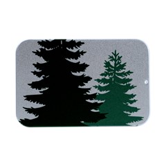 Pine Trees Spruce Tree Open Lid Metal Box (Silver)  