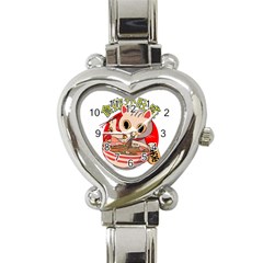 Ramen Cat Noodles Cute Japanes Heart Italian Charm Watch by Modalart