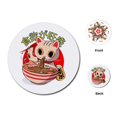 Ramen Cat Noodles Cute Japanes Playing Cards Single Design (round)