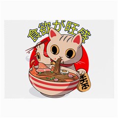 Ramen Cat Noodles Cute Japanes Large Glasses Cloth (2 Sides) by Modalart