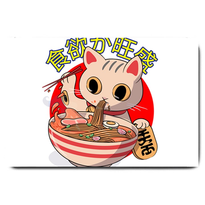 Ramen Cat Noodles Cute Japanes Large Doormat