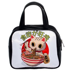 Ramen Cat Noodles Cute Japanes Classic Handbag (two Sides) by Modalart