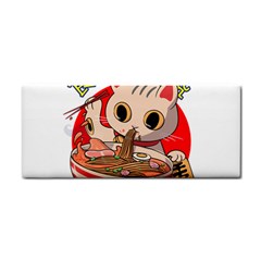 Ramen Cat Noodles Cute Japanes Hand Towel by Modalart