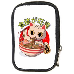 Ramen Cat Noodles Cute Japanes Compact Camera Leather Case by Modalart