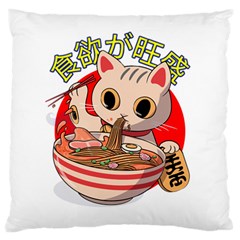 Ramen Cat Noodles Cute Japanes Large Cushion Case (one Side) by Modalart