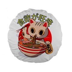 Ramen Cat Noodles Cute Japanes Standard 15  Premium Round Cushions by Modalart