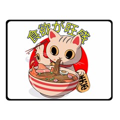 Ramen Cat Noodles Cute Japanes Two Sides Fleece Blanket (small) by Modalart