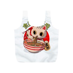 Ramen Cat Noodles Cute Japanes Full Print Recycle Bag (s) by Modalart