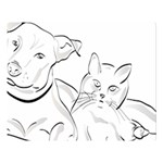 Dog Cat Domestic Animal Silhouette Premium Plush Fleece Blanket (Large) 80 x60  Blanket Front