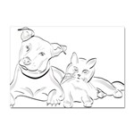 Dog Cat Domestic Animal Silhouette Crystal Sticker (A4) Front