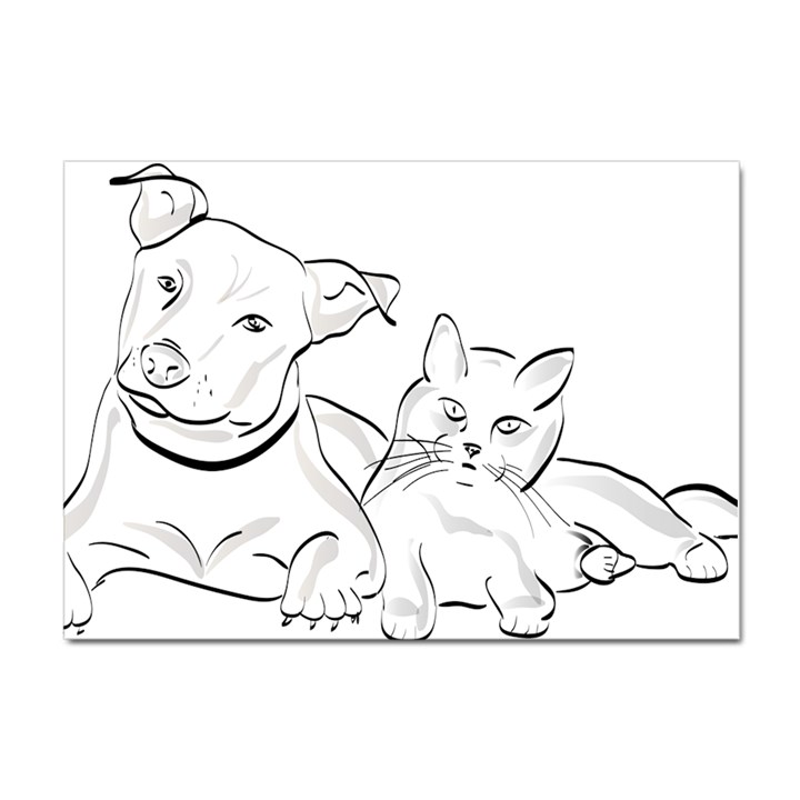 Dog Cat Domestic Animal Silhouette Crystal Sticker (A4)