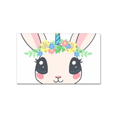 Unicorn Rabbit Hare Wreath Cute Sticker (rectangular) by Modalart