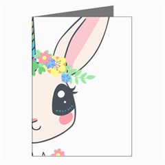 Unicorn Rabbit Hare Wreath Cute Greeting Cards (pkg Of 8) by Modalart