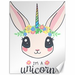 Unicorn Rabbit Hare Wreath Cute Canvas 18  X 24  by Modalart