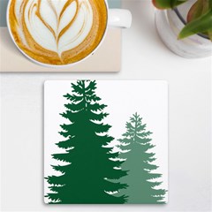 Pine Trees Spruce Tree Uv Print Square Tile Coaster  by Modalart