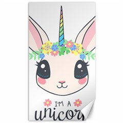 Unicorn Rabbit Hare Wreath Cute Canvas 40  X 72  by Modalart