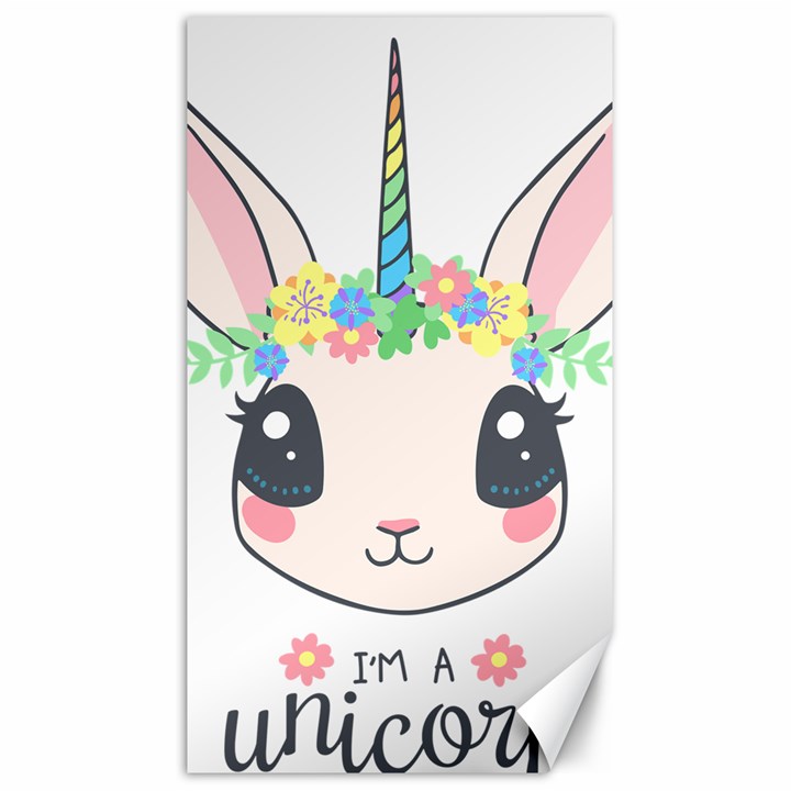 Unicorn Rabbit Hare Wreath Cute Canvas 40  x 72 