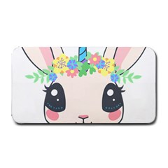 Unicorn Rabbit Hare Wreath Cute Medium Bar Mat by Modalart