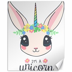 Unicorn Rabbit Hare Wreath Cute Canvas 11  X 14  by Modalart