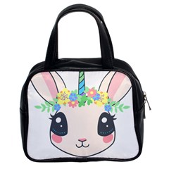 Unicorn Rabbit Hare Wreath Cute Classic Handbag (two Sides) by Modalart