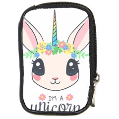 Unicorn Rabbit Hare Wreath Cute Compact Camera Leather Case by Modalart