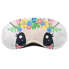 Unicorn Rabbit Hare Wreath Cute Sleep Mask by Modalart