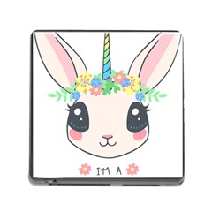 Unicorn Rabbit Hare Wreath Cute Memory Card Reader (square 5 Slot) by Modalart