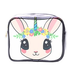 Unicorn Rabbit Hare Wreath Cute Mini Toiletries Bag (one Side) by Modalart