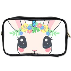 Unicorn Rabbit Hare Wreath Cute Toiletries Bag (one Side) by Modalart