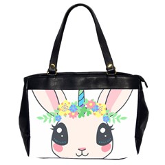 Unicorn Rabbit Hare Wreath Cute Oversize Office Handbag (2 Sides) by Modalart