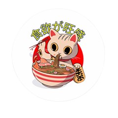 Ramen Cat Noodles Cute Japanes Mini Round Pill Box by Modalart