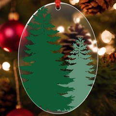 Pine Trees Spruce Tree UV Print Acrylic Ornament Oval