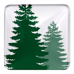 Pine Trees Spruce Tree Square Glass Fridge Magnet (4 pack)